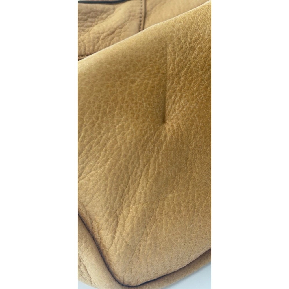 B Makowsky Tan  Leather Hobo Shoulder Bag Purse Leopard Lining Y2K Vintage - Picture 9 of 16